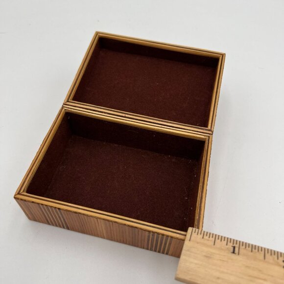 Handmade Bamboo Box Small trinket holder jewelry - Picture 5 of 10